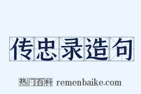 传忠录造句是什么意思的图片